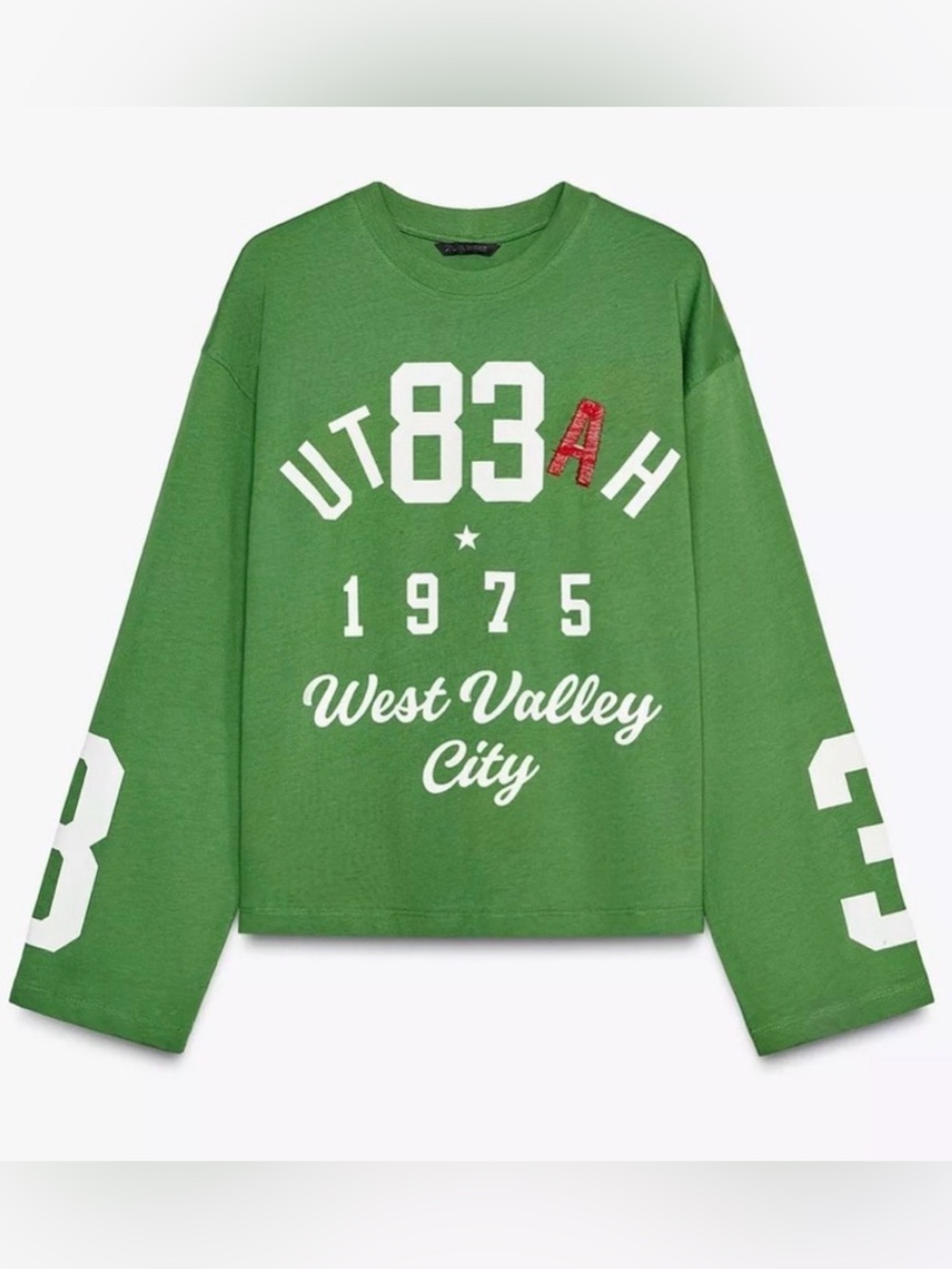 Zara Green 'Utah 83' Long Sleeve  Tee